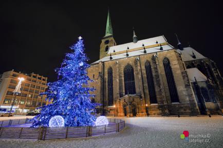 Plzeň- náměstí Republiky
kostel sv. Bartoloměje
vánoční stromek 011